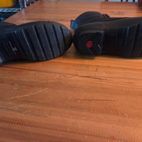 Hunter Original Short Quilted Boots Lace Nylon Puffer Rubber Black Sz 9 Winter - Picture 5 of 8